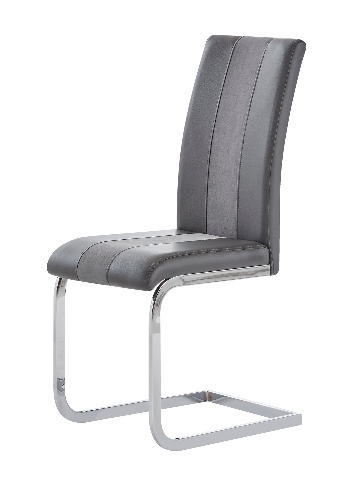 Altis Fabric Grey Dining Chairs Kit Of 4 Solid Gray Dining Room Foam Wipe Clean Rectangular Casual Dining Chairs Solid Back Set Of 4 Or More Metal & Wood Stainless Steel