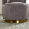 Coolmore 360 Degree Swivel Cuddle Barrel Accent Sofa Chairs, Round Armchairs With Wide Upholstered, Fluffy Velvet Fabric Chair For Living Room, Bedroom, Office, Waiting Rooms Gray Foam Velvet