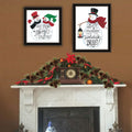 2 Piece Vignette Good Friends Snowman Black Framed Wall Art For Living Room, Bedroom Wall Art Print For Home Decor By Deb Strain Multicolor Wood Paper