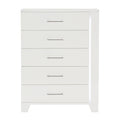 White High Gloss Finish Modern Bedroom 1Pc Storage Chest Of Drawers Led Light Strip Wooden Furniture White Bedroom Modern Wood