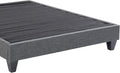 1Pc Contemporary Upholstered Platform Bed Eastern King Linen Like Polyester Fabric Steel Grey Wood Frame Bedroom Box Spring Not Required King Steel Gray Wood Primary Living Space Contemporary Bed Frame Polyester Wood
