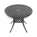 Cushions In Random Colors 5 Piece Set Of Cast Aluminum Patio Furniture With Cushions Yes Dining Set Black Seats 4 Rust Resistant Frame Water Resistant Cushion Garden & Outdoor Complete Patio Sets