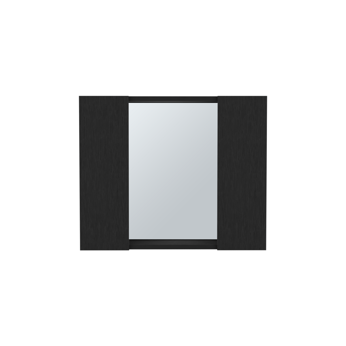 Artemisa Medicine Cabinet, Double Door, Mirror, One External Shelf Black Black 1 1 Bathroom Wall Mounted Modern Particle Board Particle Board