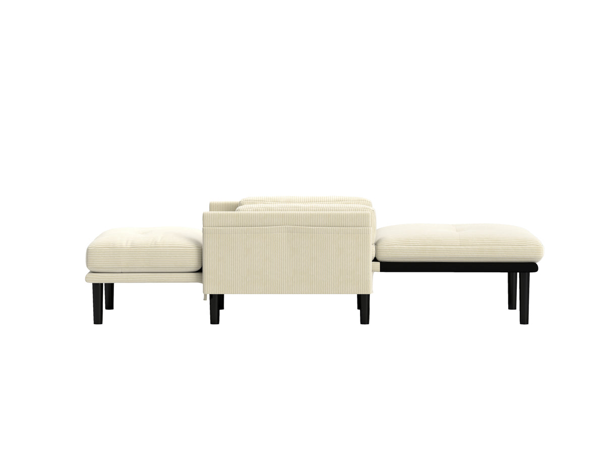 Ivory Sofa Chair With Recline Fuction Ivory Velvet Metal Primary Living Space Medium Soft Loose Back Pillow Top Arms Foam Fabric Metal 1 Seat