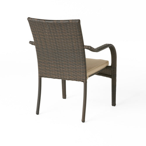 Outdoor Wicker Chairs, 56225.00Chrbrn Kd, 4Pcs Brown Resin