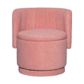 360 Degree Swivel Back Sofa Chair With Storage Space, Suitable For Bedroom And Living Room Pink Pink Boucle