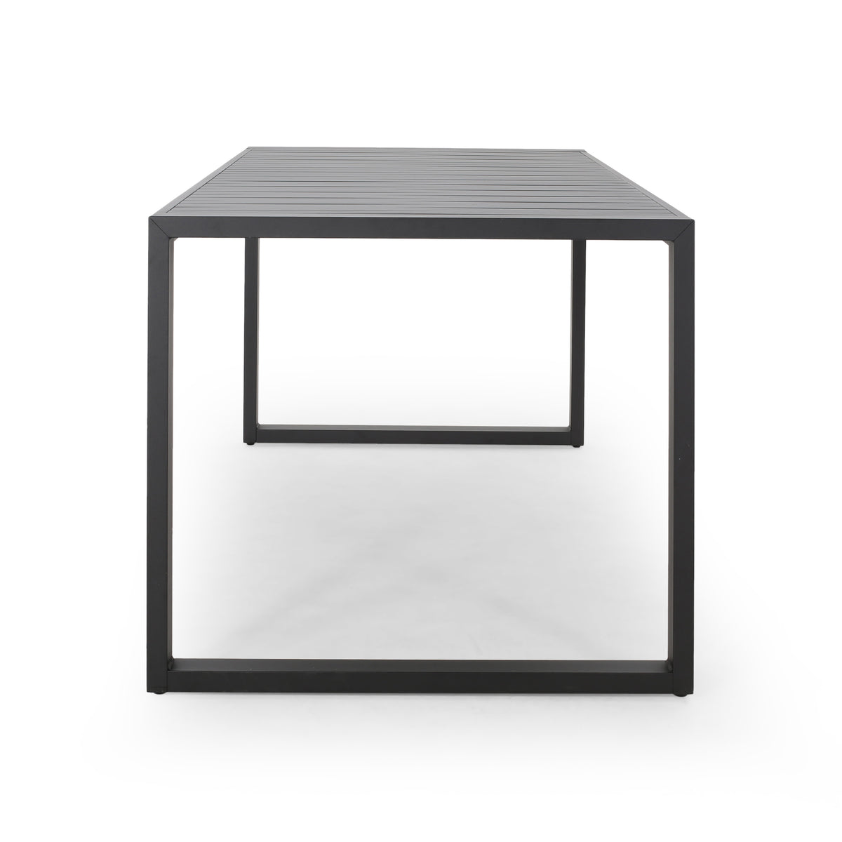 Outdoor Dining Set, Dining Chair Set Of 6 Aluminum Dining Table, Gray Black Black Grey Aluminum