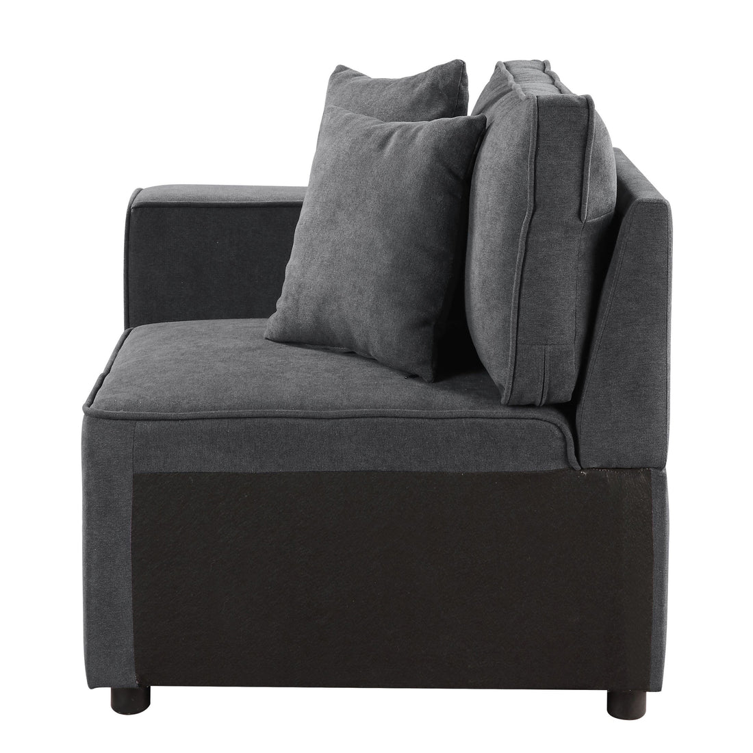 Grey Left Facing Loose Back Accent Chair Grey Primary Living Space Modern Pine Wood Fabric