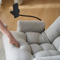Adjustable Head And Waist, Game Chair, Lounge Chair In The Living Room, 360 Degree Rotatable Sofa Chair,Rotatable Seat Leisure Chair Deck Chair Gray Metal Soft Cotton Metal