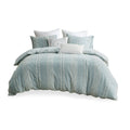 3 Piece Cotton Jacquard Duvet Cover Set King Blue Cotton