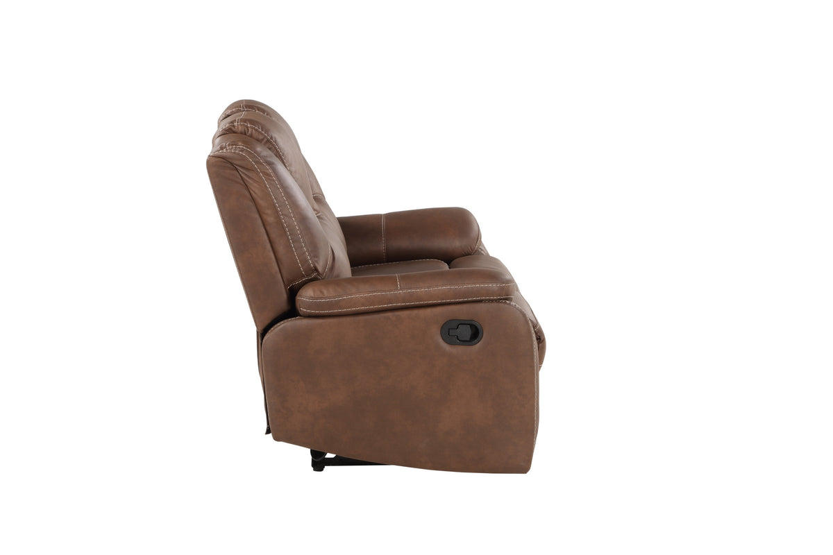Katrine 3 Piece Living Room Set Brown Dark Brown Fabric
