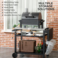 Outsunny Outdoor Grill Cart With Foldable Side Table, 46