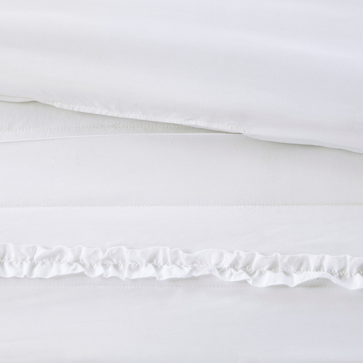 4 Piece 2 In 1 Duvet Set Queen White Cotton