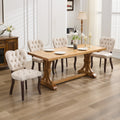 French Vintage Tufted Upholstered Fabric Dining Chair,Set Of 2,Beige,Sw1869Bg Beige Dining Room American Design Dining Chairs Rubberwood Set Of 2 Foam Velvet