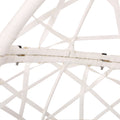 Los Alamitos Hanging Chair With 8Ft Chain White Blue Pe Rattan Iron Waterproof Fabric