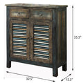 Antique Oak And Teal 2 Door Console Table Oak Primary Living Space Vintage Drawers Rectangular Wood