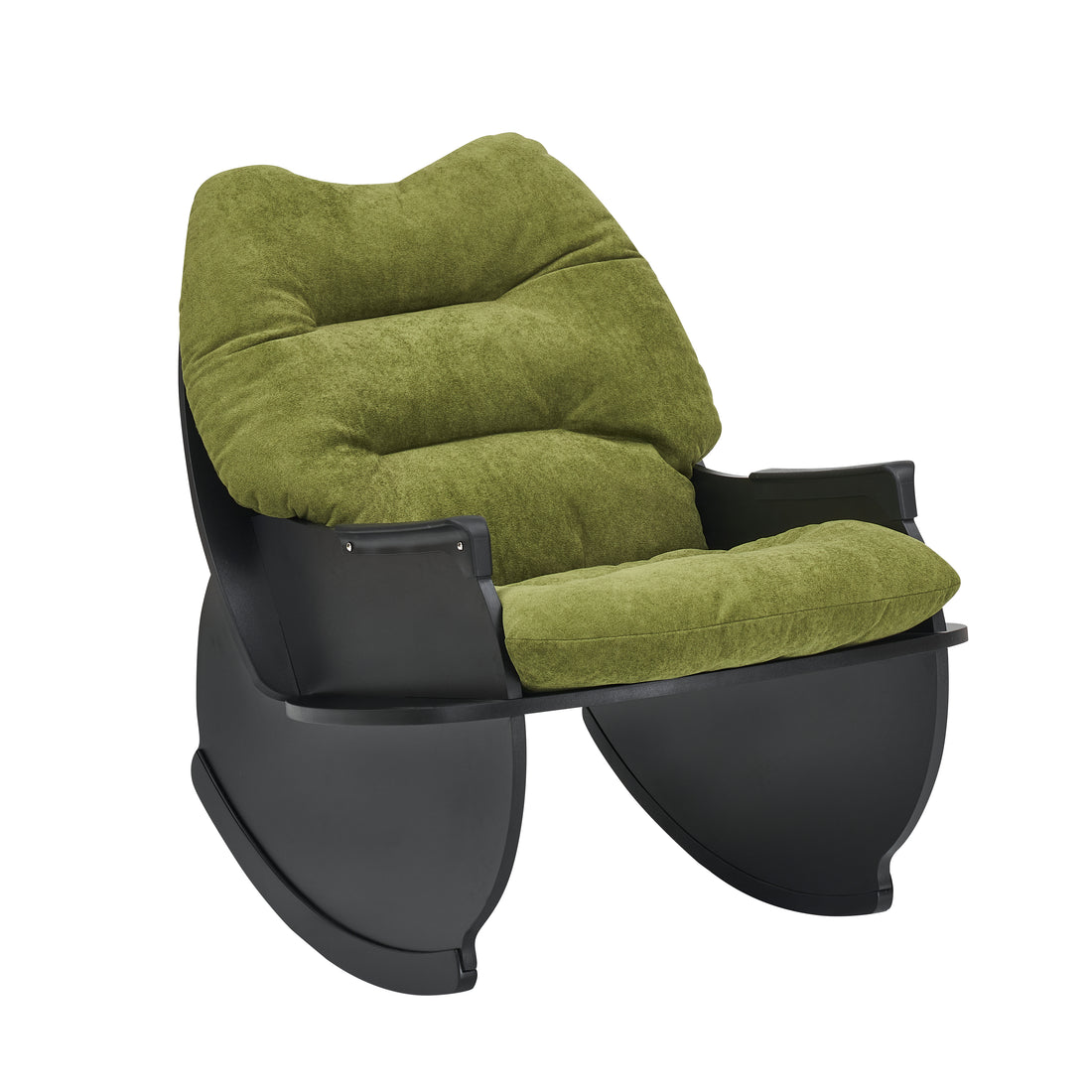 2409 Greenrocking Chair Balcony Leisure Comfortable Seat For Elderly Children Adult Lunch Chair Green Polyester Blend