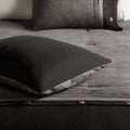 7 Piece Faux Suede Comforter Set Grey King King Grey Polyester