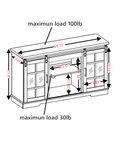 Multipurpose Sliding Door Tv Cabinet Large Storage Cabinet With 2 Sliding Glass Doors, Tv Desk Storage Rack, Adjustable Shelves For Tvs Up To 65
