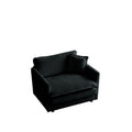 Modern Accent Chair With Ottoman, Living Room Club Chair Chenille Upholstered Armchairreading Chair For Bedroom, Black Chenille Black Chenille 1 Seat