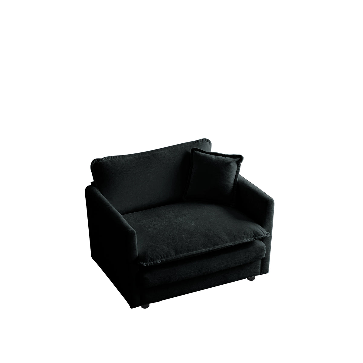 Modern Accent Chair With Ottoman, Living Room Club Chair Chenille Upholstered Armchairreading Chair For Bedroom, Black Chenille Black Chenille 1 Seat