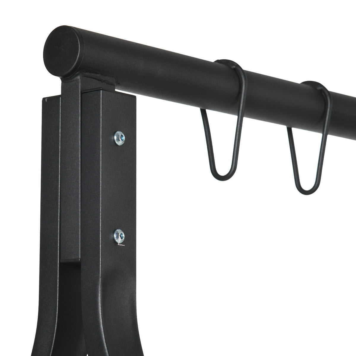 Outsunny Metal Porch Swing Stand, Heavy Duty Swing Frame, Hanging Chair Stand Only, 528 Lbs Weight Capacity, For Backyard, Patio, Lawn, Playground, Black Black Steel