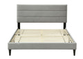 Twin Sized Channel Bed In A Box W Usb Gray Upholstered