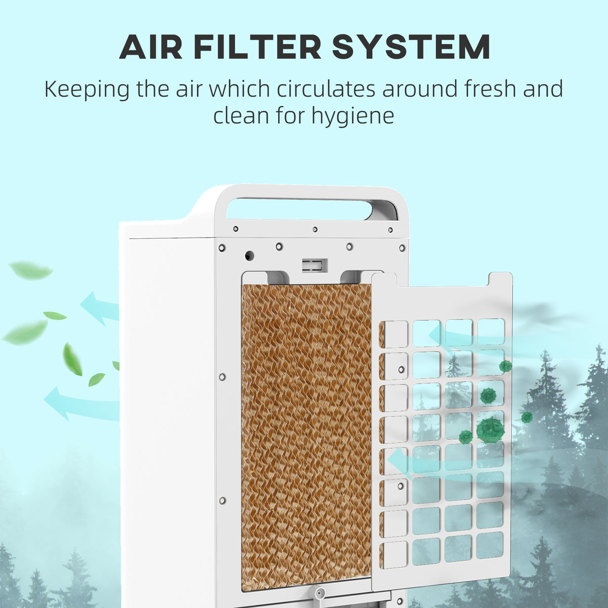 Homcom 26" Evaporative Air Cooler With Ice Packs, 3 In 1 Ice Cooling Fan, Portable Swamp Cooler With Water Tank, Timer, 90 Oscillating, Remote, For Home Office Bedroom White Abs