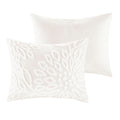 3 Piece Tufted Cotton Chenille Floral Duvet Cover Set Queen Off White Cotton