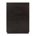 Modern Bedroom Furniture 1Pc Chest Of 5X Drawers Charcoal Finish Stylish Gunmetal Tone Handles Charcoal Bedroom Modern Wood