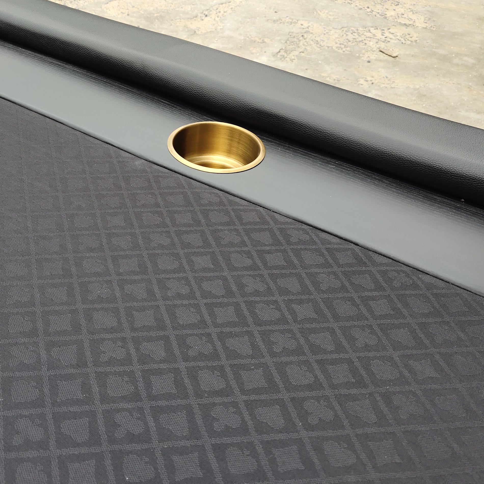 Ino Design 96" Elite Oval Dark Knight Waterproof Felt Poker Table Top Only Black Black Modern Mdf