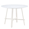 Table And Chair Set, Mdf Desktop, White Metal Table Legs, Stable And Beautiful, Suitable For Most Styles Of Home. Modern Simple Dining Table, Comfortable Seating. White Seats 4 Mdf