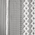 Cotton Printed Comforter Set With Chenille Gray King Cal King King Gray Cotton