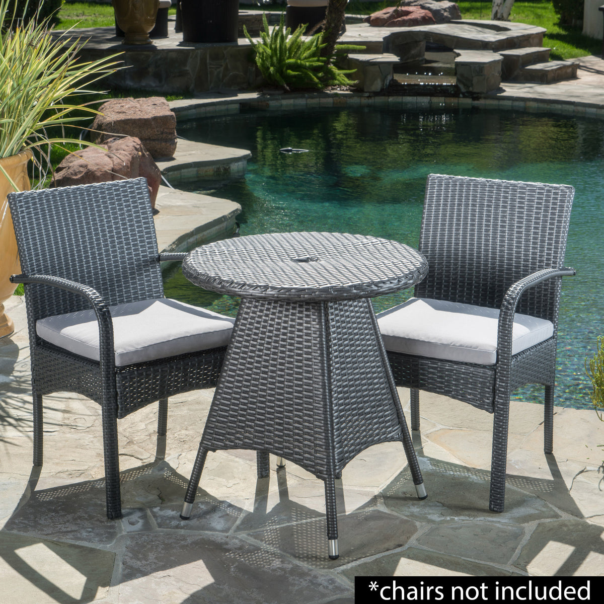 Corsica Rd Bistro Table Grey Rattan