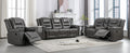 Home Theater Recliner Set Manual Recliner Chair With Wide Armrest, Two Built In Cup Holders For Living Room,Bedroom, Grey Grey Foam Pu