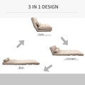 Homcom Convertible Floor Sofa Chair, Folding Couch Bed, Guest Chaise Lounge With 2 Pillows, Adjustable Backrest And Headrest, 40.25