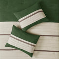 7 Pc Pieced Faux Suede Comforter Set Green King Queen Green Polyester