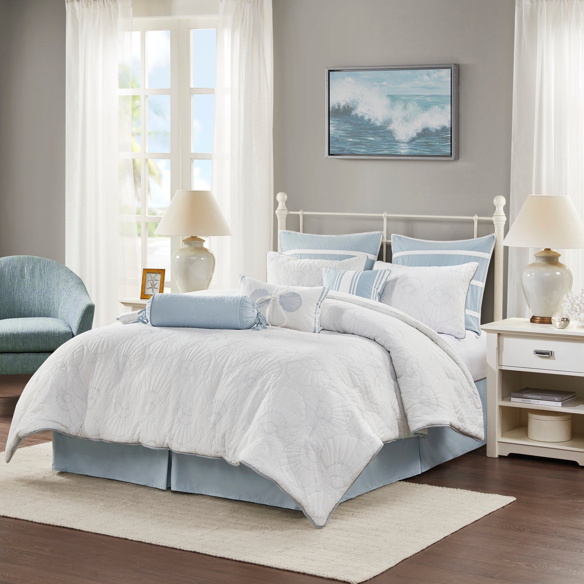 Comforter Set White King King White Cotton