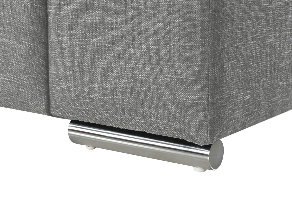 Gianna Light Gray Woven Fabric Arm Chair Light Gray Fabric