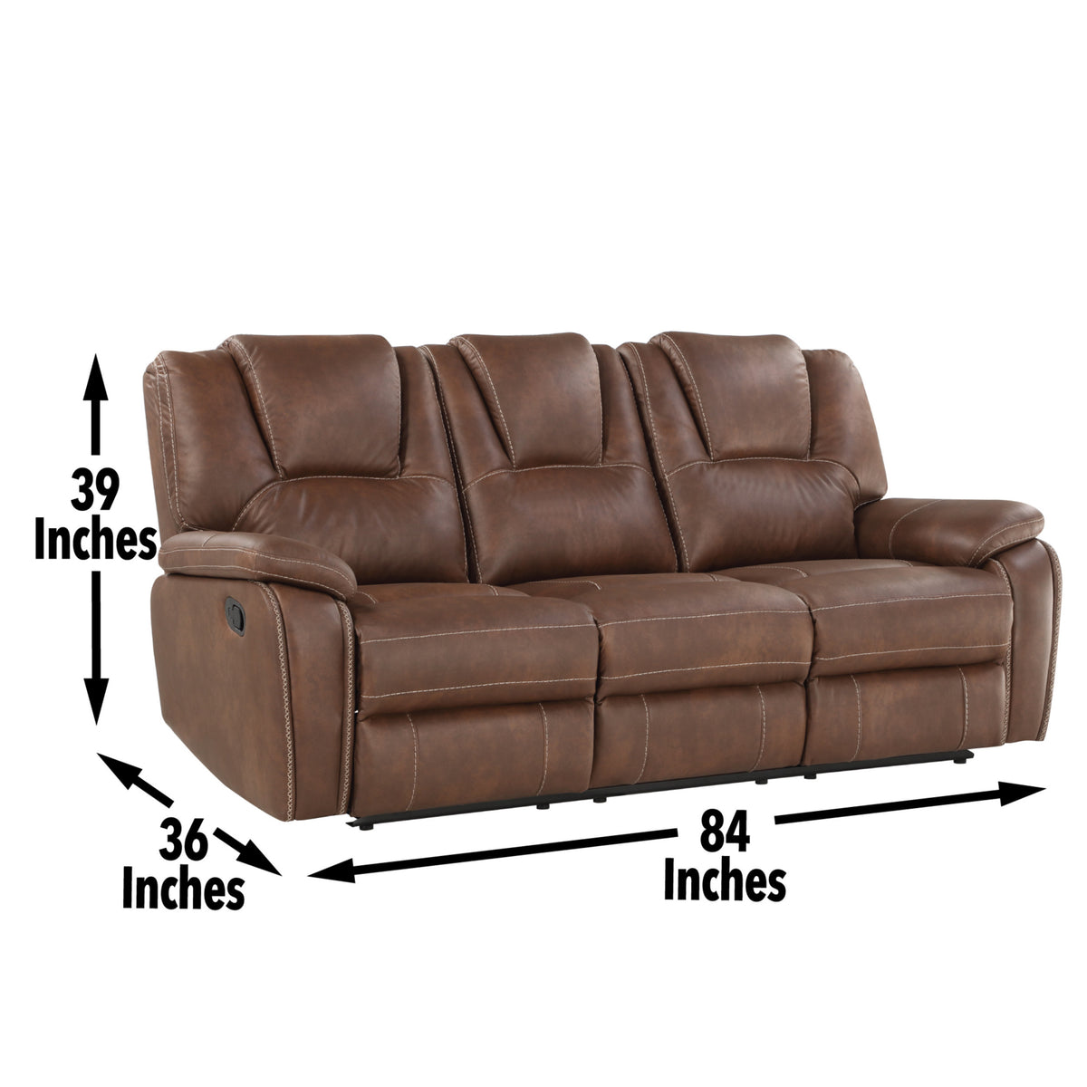 Katrine 3 Piece Living Room Set Brown Dark Brown Fabric