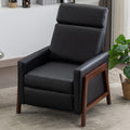 Wood Framed Pu Leather Recliner Chair Adjustable Home Theater Seating With Thick Seat Cushion And Backrest Modern Living Room Recliners, Black Old Sku:Pp289527Aab Black Pu Pu