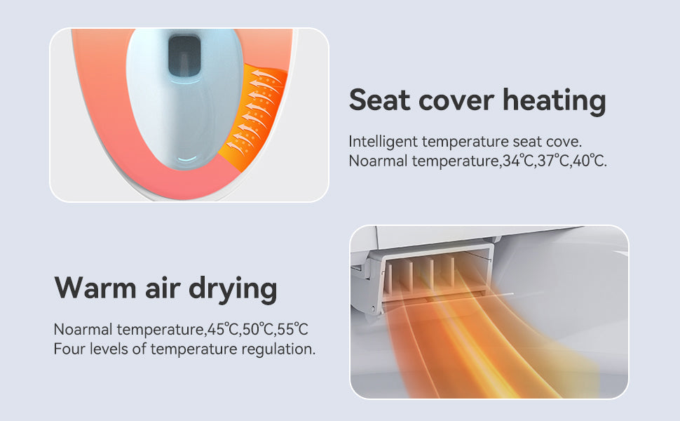 Smart Toilets With Heated Bidet Seat.Portable Toilet With Bidet Built.Intelligent Toilet Auto Open Close Seat. Bidet Toilet With Dryer And Warm Water White Ceramic