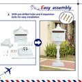 Mailbox Cast Aluminum White Mail Box Postal Box Security Heavy Duty White Aluminium