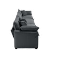 Mid Century Modern Sectional Set Of Two, One 3 Seater Sectional And One Single Seater Sectional With 2 Arm Pillows And 4 Throw Pillows, Living Room Sectional Grey Corduroy Fabric Grey Corduroy 4 Seat