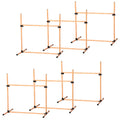 Pawhut 6 Piece Dog Agility Training Equipment With Hurdle Bag And Whistle, Orange And White Orange Plastic
