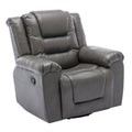 360 Swivel And Rocking Home Theater Recliner Manual Recliner Chair With Wide Armrest For Living Room,Bedroom, Grey Grey Foam Pu