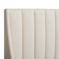 Aspen Vertical Tufted Headboard Platform Bed Set, King, Light Beige Linen Box Spring Not Required King Beige Wood Foam Linen Linen