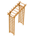 Wooden Arbor, Wedding Arch For Ceremony, Wood Trellis For Plant Climbing, Christmas Decor Pergola For Garden Backyard Yellow Solid Wood