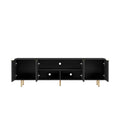 Black Modern Tv Stand Fluted 68