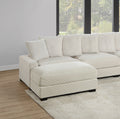 Living Room Furniture 1Pc Ottoman Beige Color Corduroy Soft Cushion Cocktail Ottoman Wood Legs Beige Primary Living Space Beige Contemporary,Modern Rectangle Corduroy